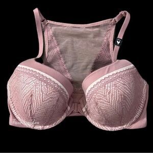 Victoria’s Secret Body Lined Demi mesh Racerback front close dusty pink